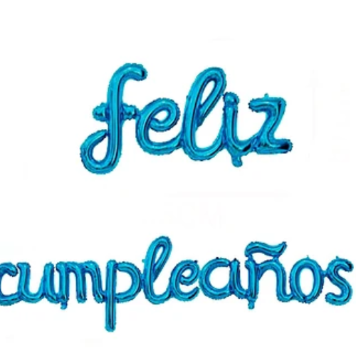 Set De Globos Metálicos Feliz Cumpleaños Azul 16 Pulgadas-1