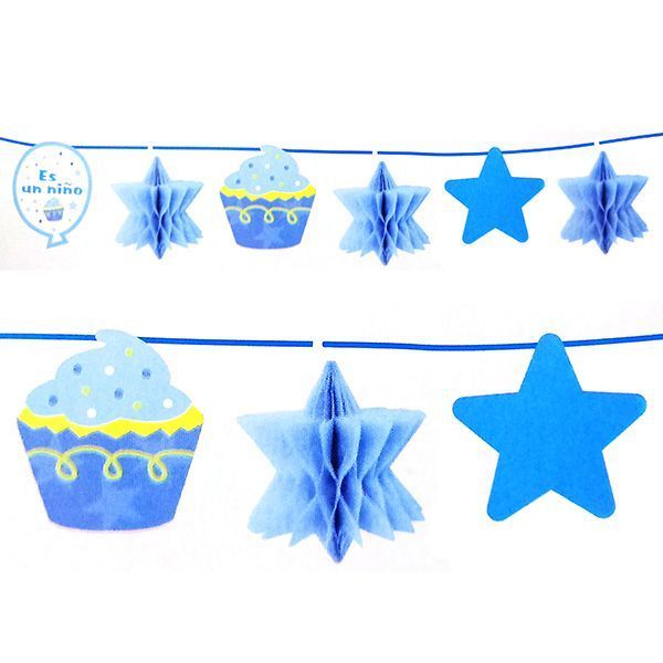 GUIRNALDA BABY SHOWER CUPCAKE/ESTRELLA CELESTE X1 UNI-0