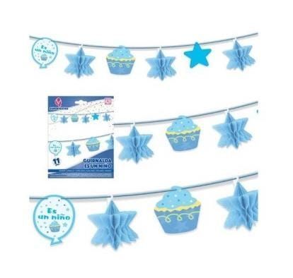 GUIRNALDA BABY SHOWER CUPCAKE/ESTRELLA CELESTE X1 UNI-1