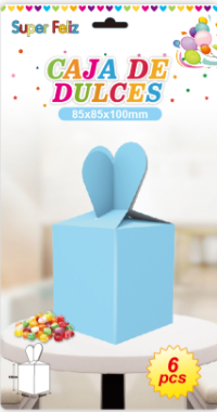 CAJAS PARA DULCES X 6PCS  CELESTE-0