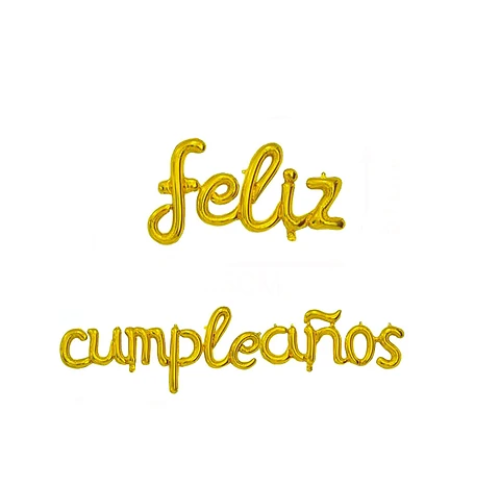 Set De Globos Metálicos Feliz Cumpleaños Doradas 16 Pulgadas-0