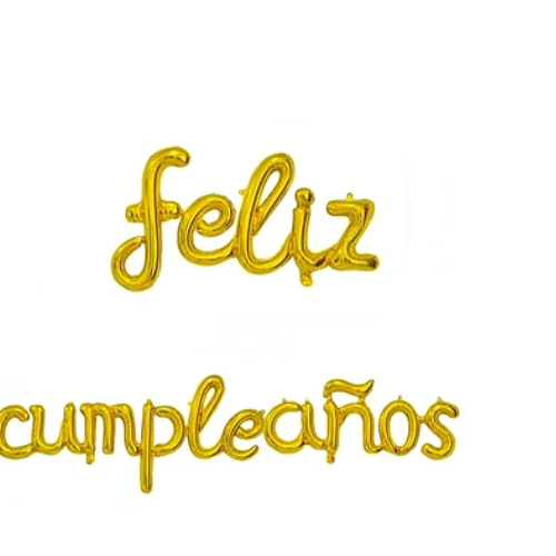 Set De Globos Metálicos Feliz Cumpleaños Doradas 16 Pulgadas-1