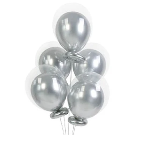 Set De Globos De Latex Plata-0