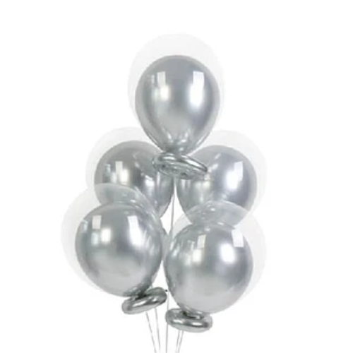 Set De Globos De Latex Plata-1