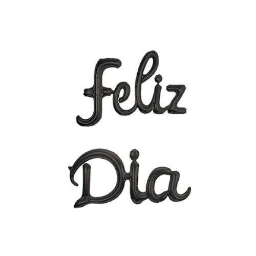 Set De Globos Metálicos Feliz Día Negro-0