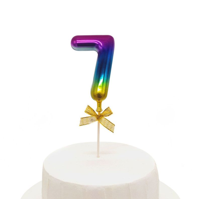 TOPPER TORTA NUMERAL MULTICOLOR #7-0