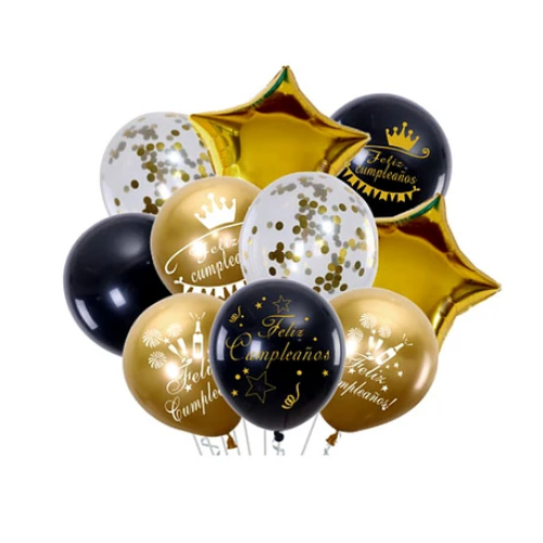 Set De Globos Feliz Cumpleaños 10 Pcs 30 Cm-0