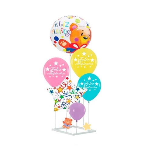 Set De Globos Feliz Cumpleaños Con Base 6pcs-0