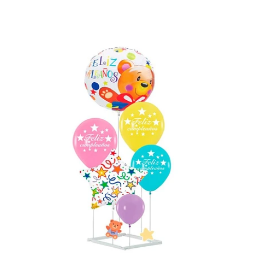 Set De Globos Feliz Cumpleaños Con Base 6pcs-1