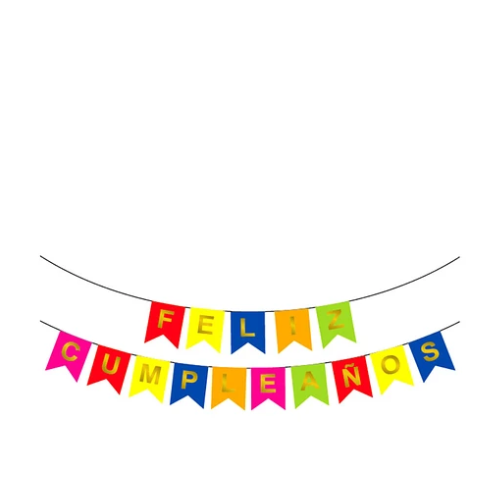 Guirnalda De Banderines Feliz Cumpleaños 5  m-0
