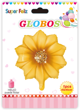 GLOBO SILUETA FLOR AMARILLO