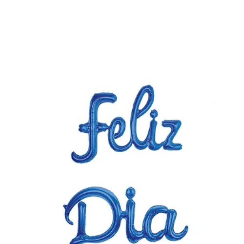 Set De Globos Metálicos Feliz Día Color Azul-1
