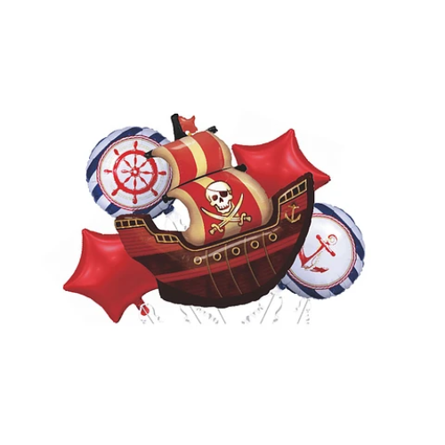 Set De Globos Metálicos Barco Pirata 5Pcs-0