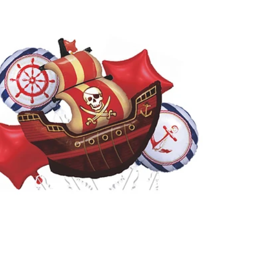 Set De Globos Metálicos Barco Pirata 5Pcs-1