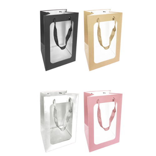 Bolsa Regalo Color Liso Transparente Caja 30X20X16Cm 12 Unid-1