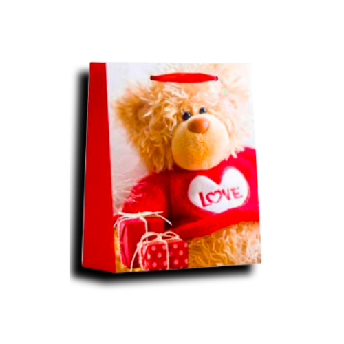 Bolsa De Regalo Oso Love 18X24X8.5Cm | 12 Unid-0
