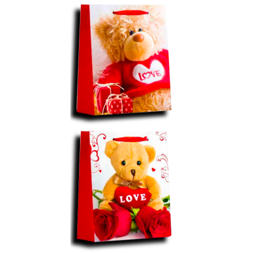 Bolsa De Regalo Oso Love 18X24X8.5Cm | 12 Unid-1