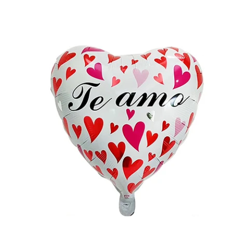 Globo Metálico Diseño Corazón Blanco 45Cm-0