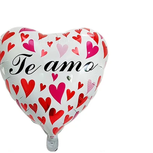 Globo Metálico Diseño Corazón Blanco 45Cm-1
