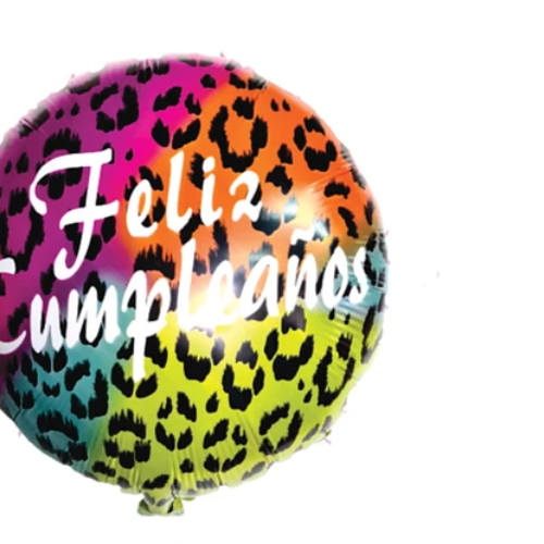 Globo Metalico Feliz Cumpleaños Animal Print-1