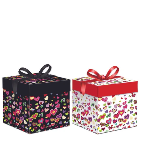 Caja De Regalo Plegable De Corazones 15cm Diseño Aleatorio-1