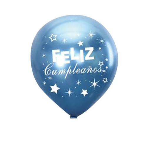 Globos Cromados Feliz Cumpleaños 5pcs 30cm Colores Surtidos-0