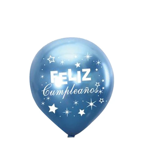 Globos Cromados Feliz Cumpleaños 5pcs 30cm Colores Surtidos-1