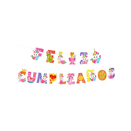 Guirnalda Feliz Cumpleaños Bebes Unicornios 5m-0