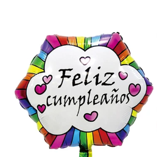 Globo Metalico Feliz Cumpleaños Hexagono 45 Cm-1