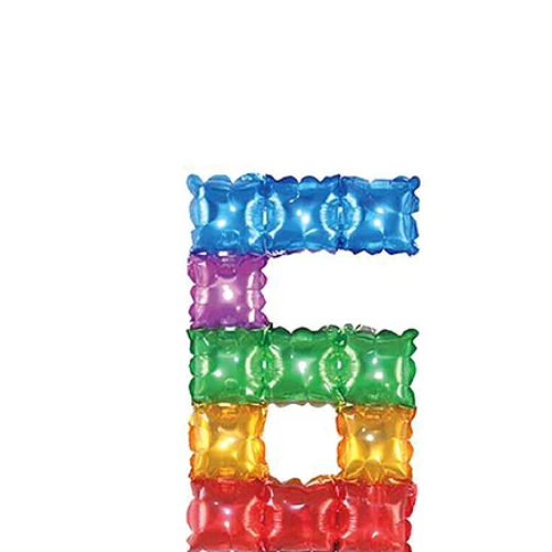 Globo Metálico Número 6 Cuadros De Colores 16-1