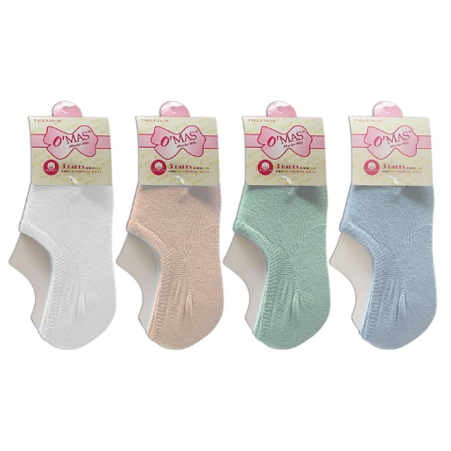 Calcetines De Mujer Color Liso Invisible Talla 14-16 12 Unidades-1