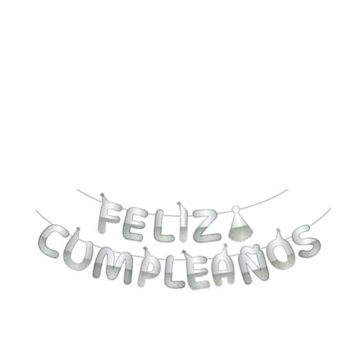 Guirnalda Feliz Cumpleaños Plateada 5m-1