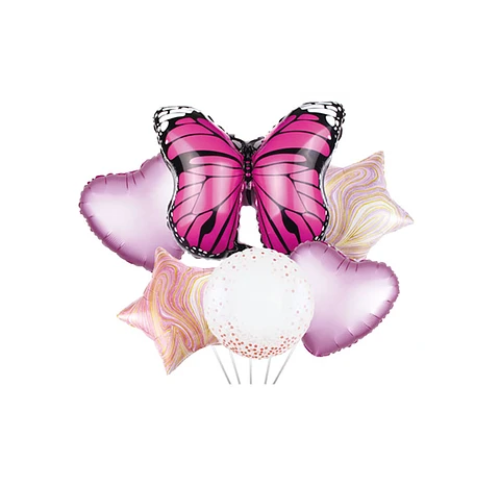 Set De Globos Metalicos De Mariposa 5Pcs-0
