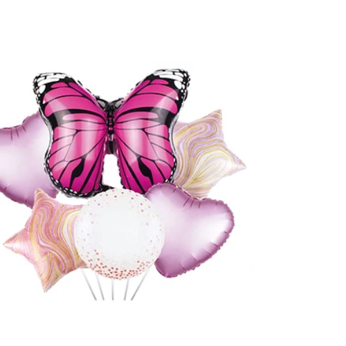Set De Globos Metalicos De Mariposa 5Pcs-1