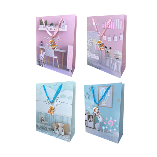 Bolsa De Regalo Oso Conejo Bebe 26X10X32Cm 12 Unid -1