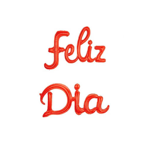 Set De Globos Metálicos Feliz Día Rojo-0