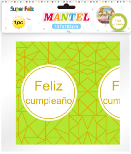 MANTEL 183X137CM VERDE FELIZ CUMPLEAÑOS-0
