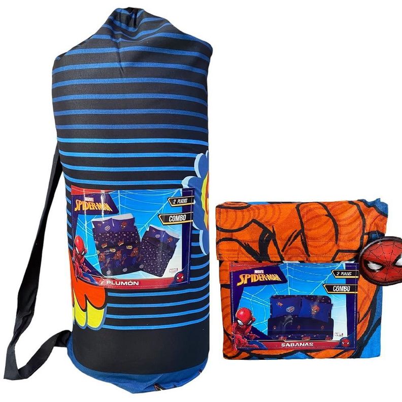 PACK PLUMON RELLENO + SABANA MF 2PL SPIDERMAN COMIC-0