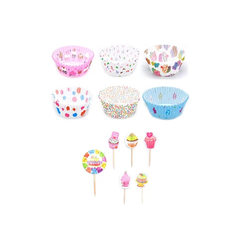 Set De Toppers Y Capacillos De Pastel 24pcs-0
