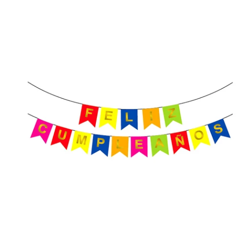 Guirnalda De Banderines Feliz Cumpleaños 5 m-0