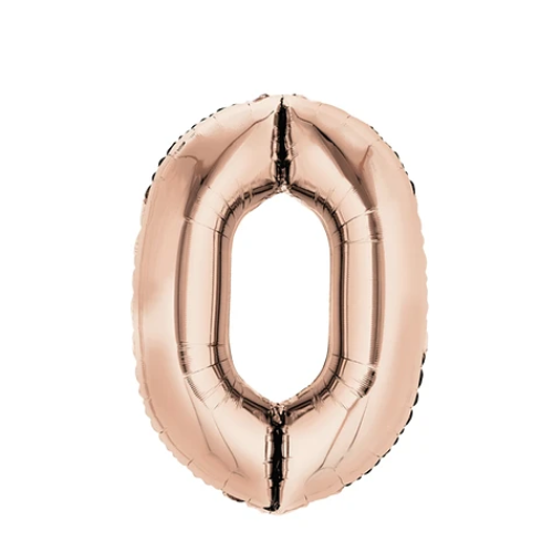 Globo Número 0 Oro Rosa 16 Pulgadas-0