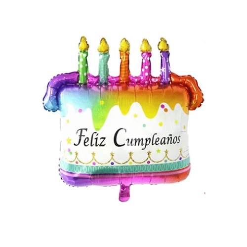 Globo Metálico Feliz Cumpleaños Velas Coloridas-0