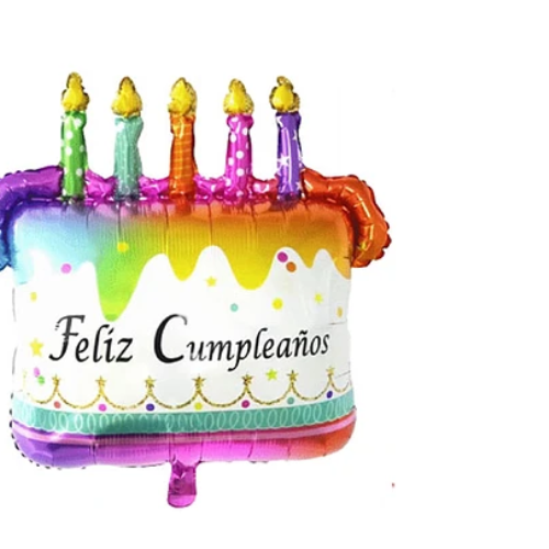 Globo Metálico Feliz Cumpleaños Velas Coloridas-1