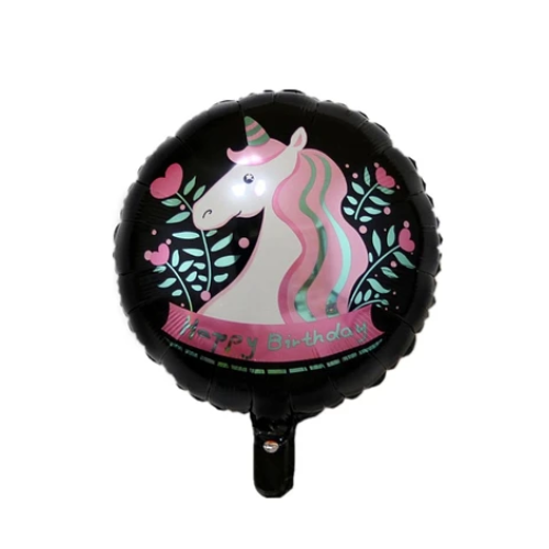 Globo Metalico Unicornio Color Negro-0