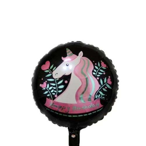 Globo Metalico Unicornio Color Negro-1