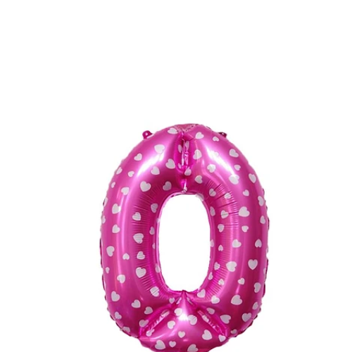 Globo Número 0 Rosa 16 Pulgadas-1