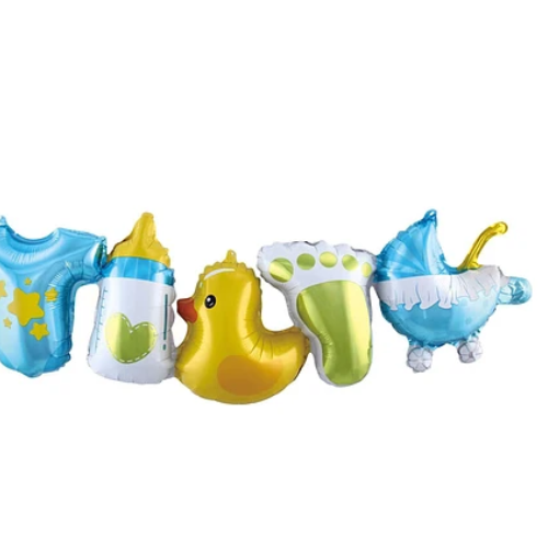 Cadena De Globos Metálicos Baby Shower Niño 1m-1