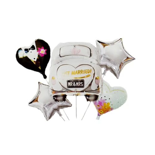 Set De Globos Recien Casados Blanco-0