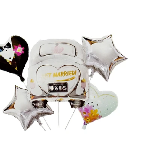 Set De Globos Recien Casados Blanco-1