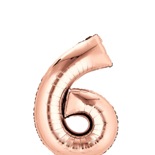 Globo Número 6 Oro Rosa 16 Pulgadas-1